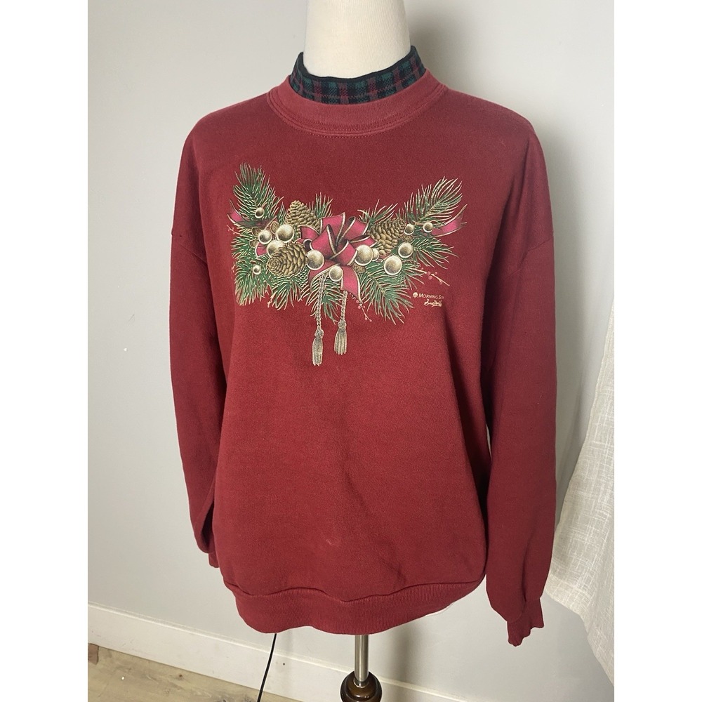 VTH 80's/90's Christmas Sweater Women's Red Grannycore Ugly Sweatshirt
